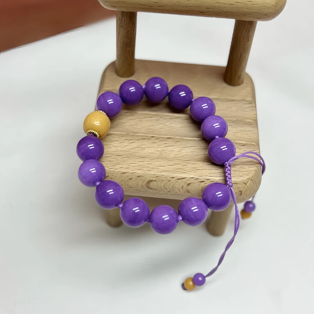 【沐言优选】DIY紫姑娘圆珠12m手链A620