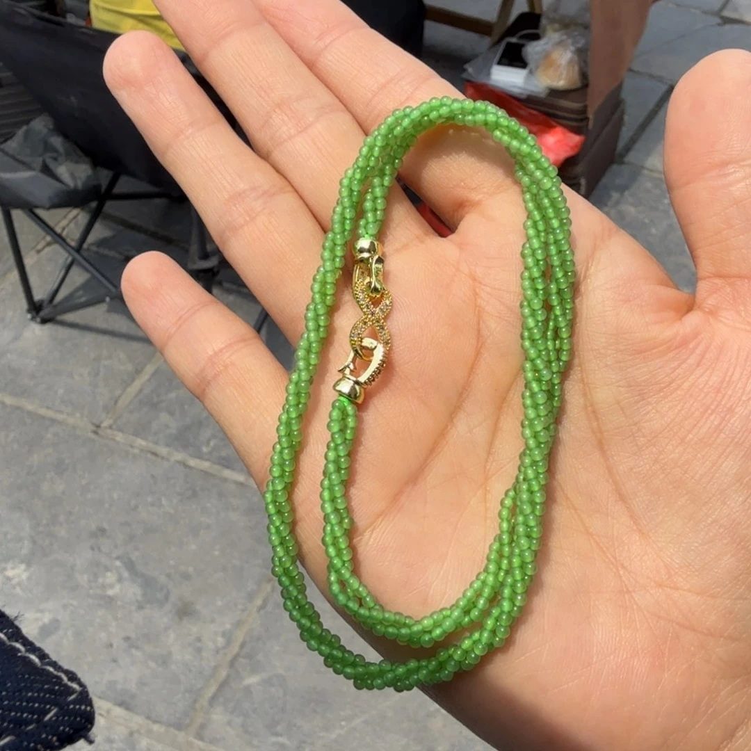 和田玉未镶嵌颈饰碧玉扭扭链TZ多样性拍一发一