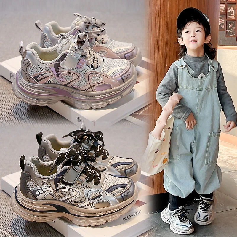 新款儿童运动鞋2025春款女童老爹鞋大童休闲鞋181