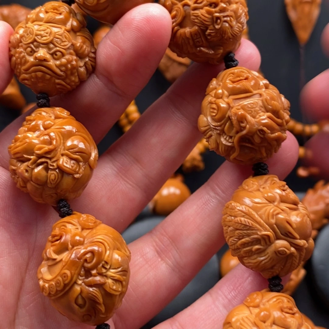 橄榄核手串24骑兽财神