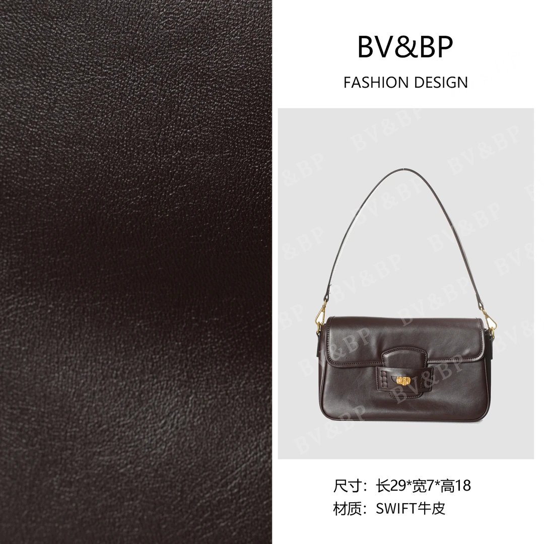 BV&BP· 原创设计 真皮高定手提单肩包 BV241068-1-石南木咖色