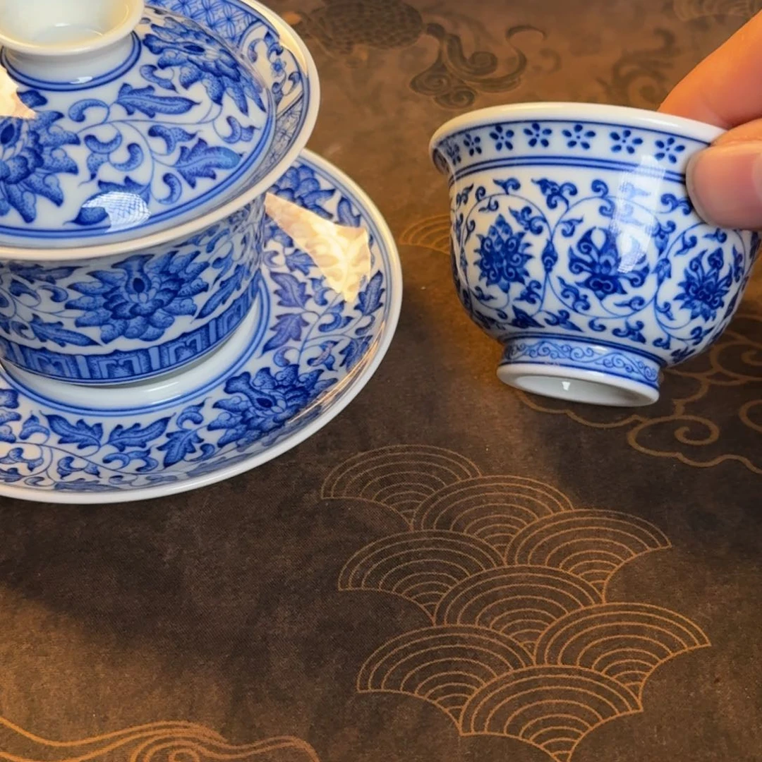 山*纯手工手绘陶瓷茶具两件