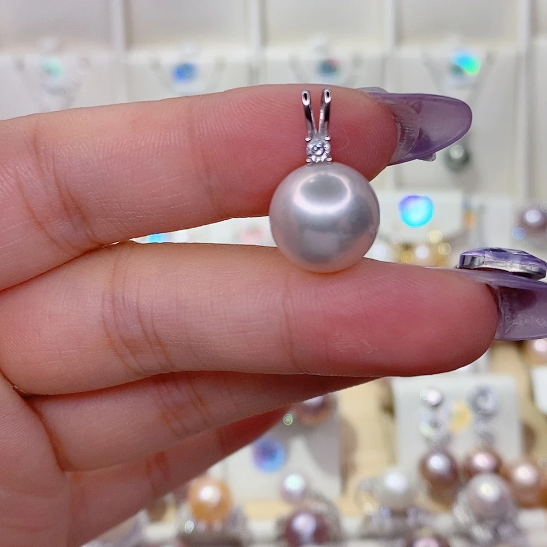 银S925镶嵌淡水珍珠吊坠(赠链)