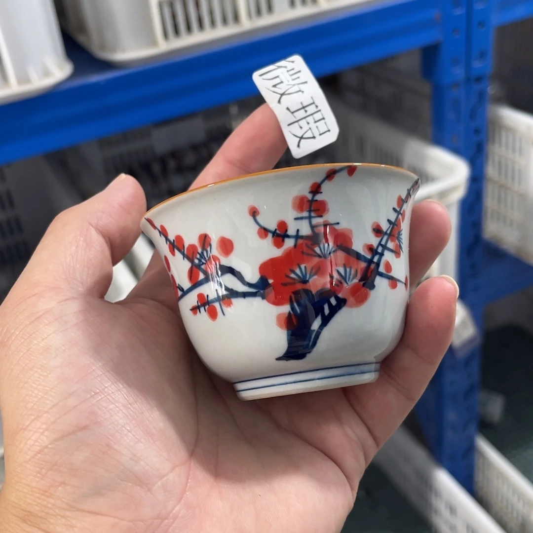 釉下手绘茶具微瑕
