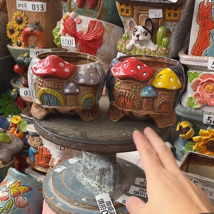 粗陶材质多肉花盆