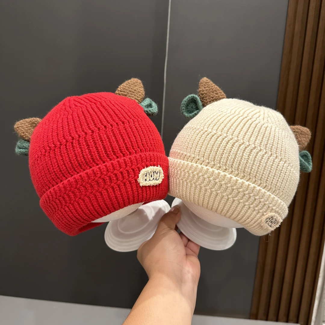 婴儿帽子秋冬洋气女宝宝针织帽秋季儿童可爱毛线帽外出护头防风帽