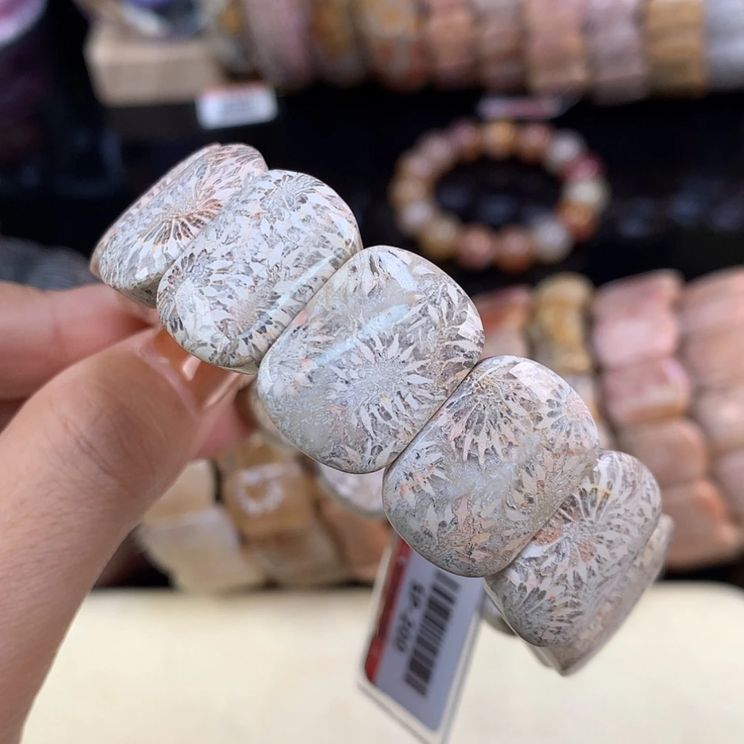 【闪购商品】颈饰未镶嵌硅化珊瑚（珊瑚玉）精美手牌（68号）