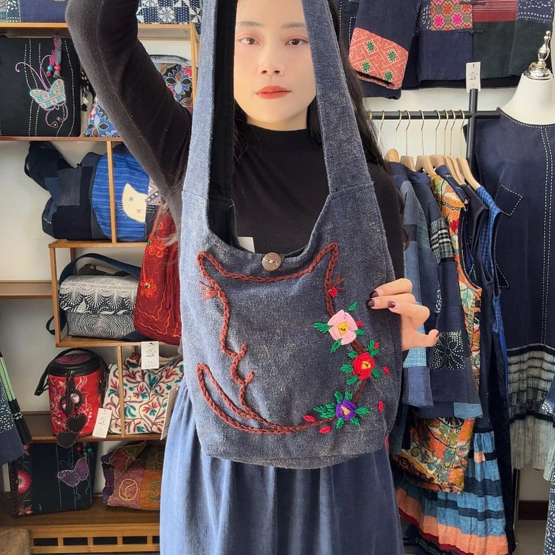 棉妤然手工刺绣包包