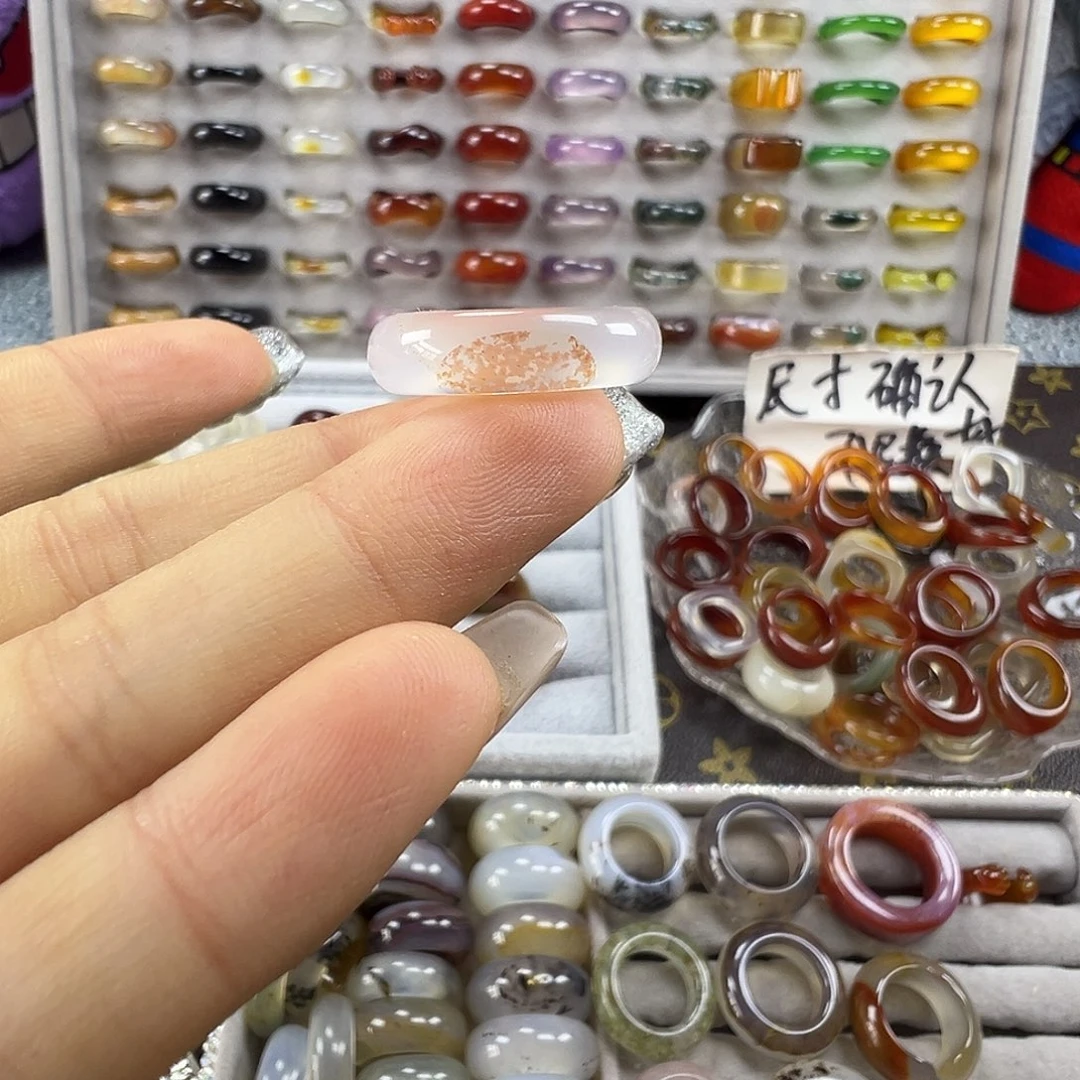 玛瑙/玉髓未镶嵌戒圈A5不退换17.7港17