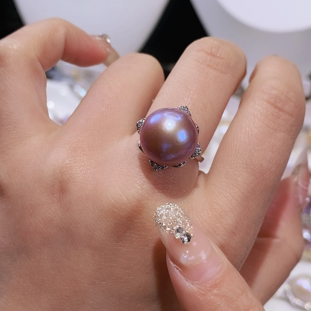 淡水珍珠戒指合金