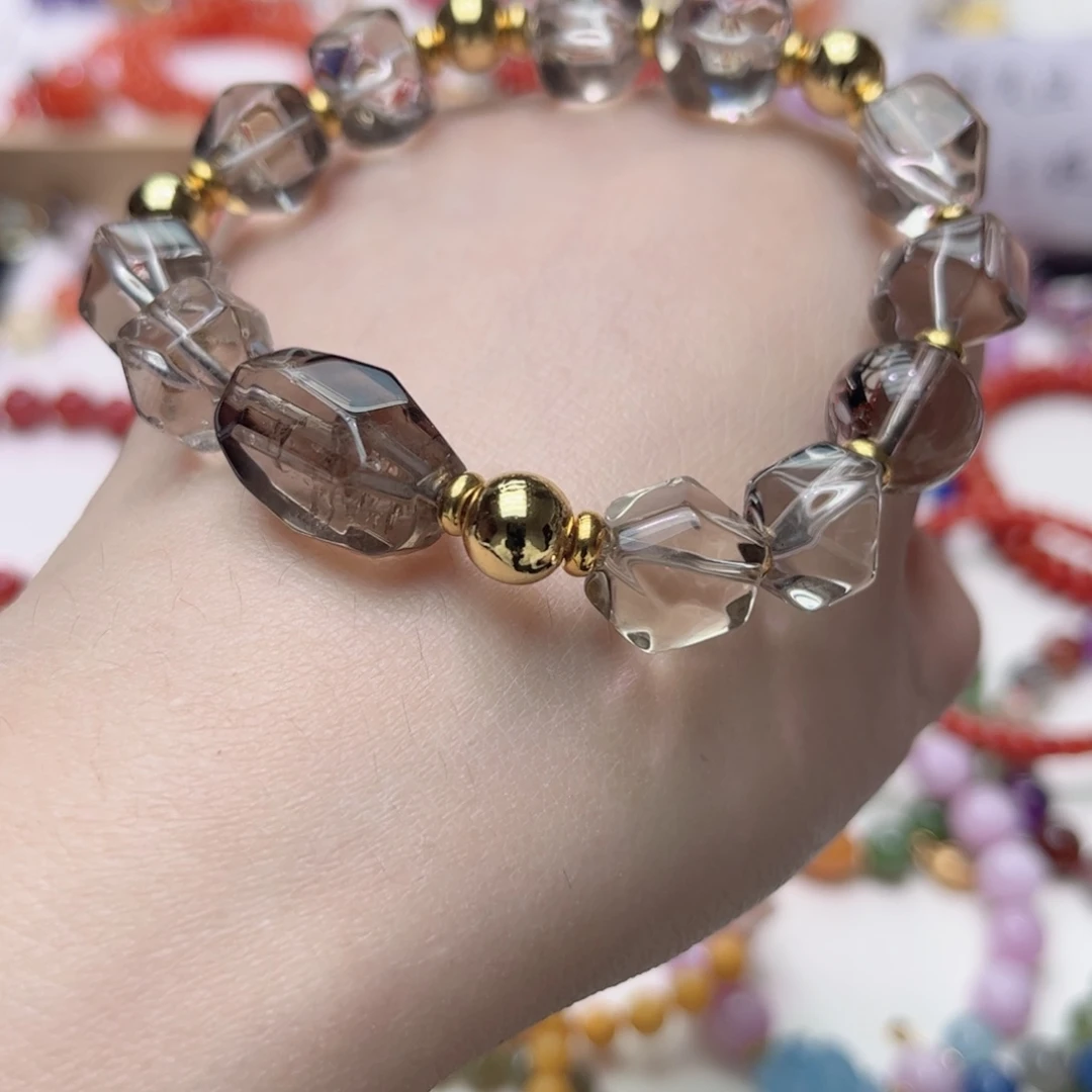 未镶嵌手串水晶茶晶随形手串