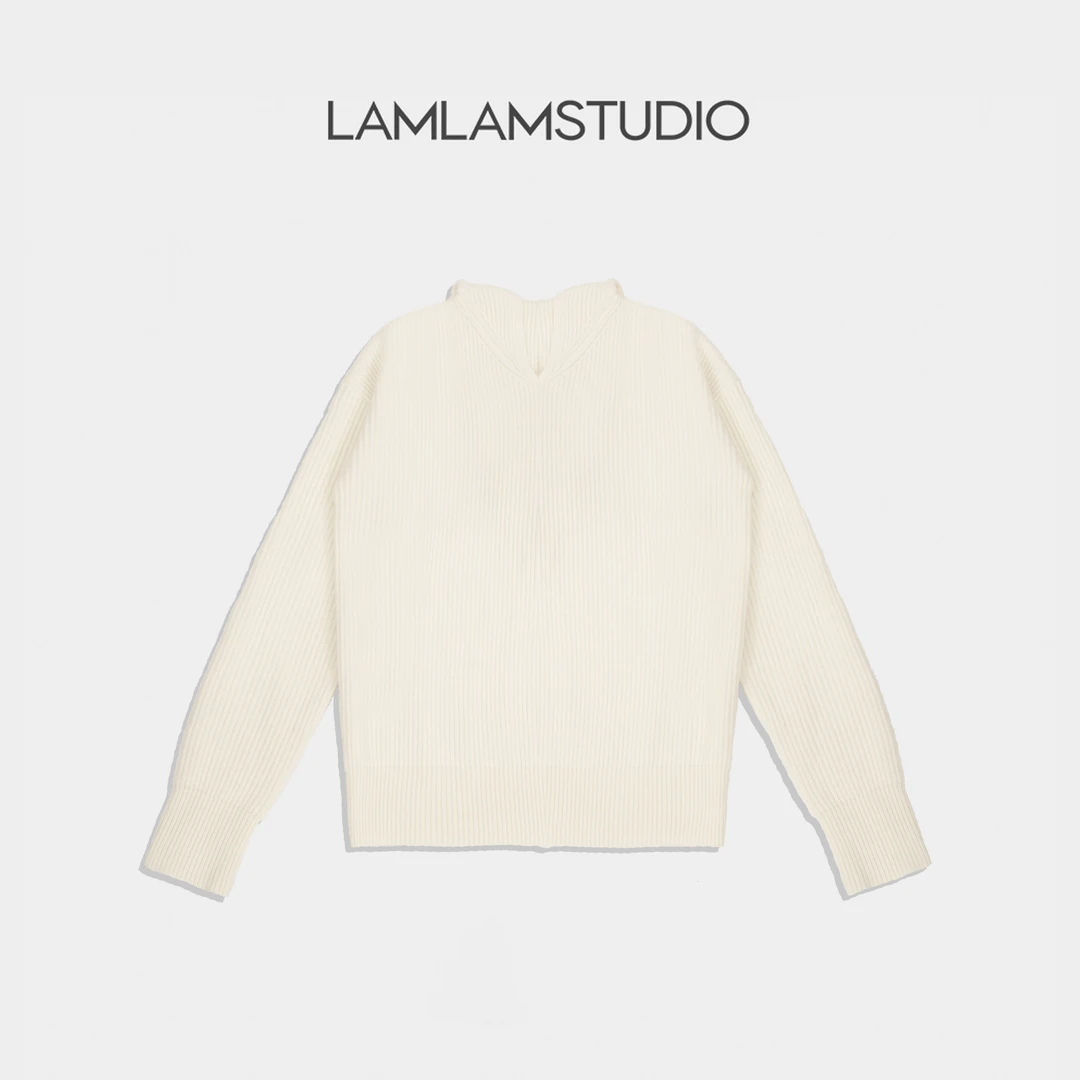 ”香草奶油“连帽长袖针织衫毛衣上衣时尚纯色圆领 张一琳L252321M