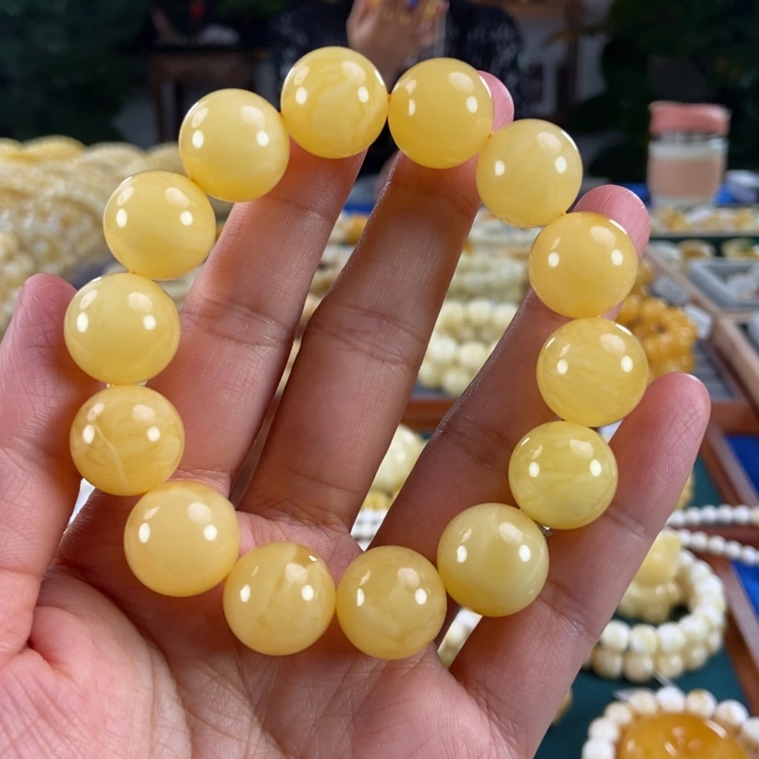 琥珀未镶嵌珠宝奇石15圆珠30.51
