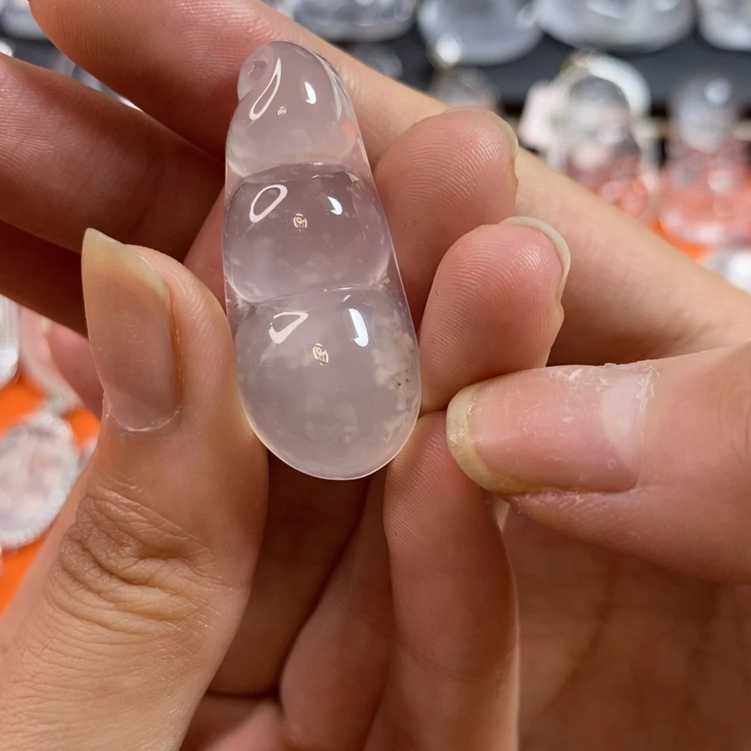 石英质玉雪花棉豆子未镶嵌