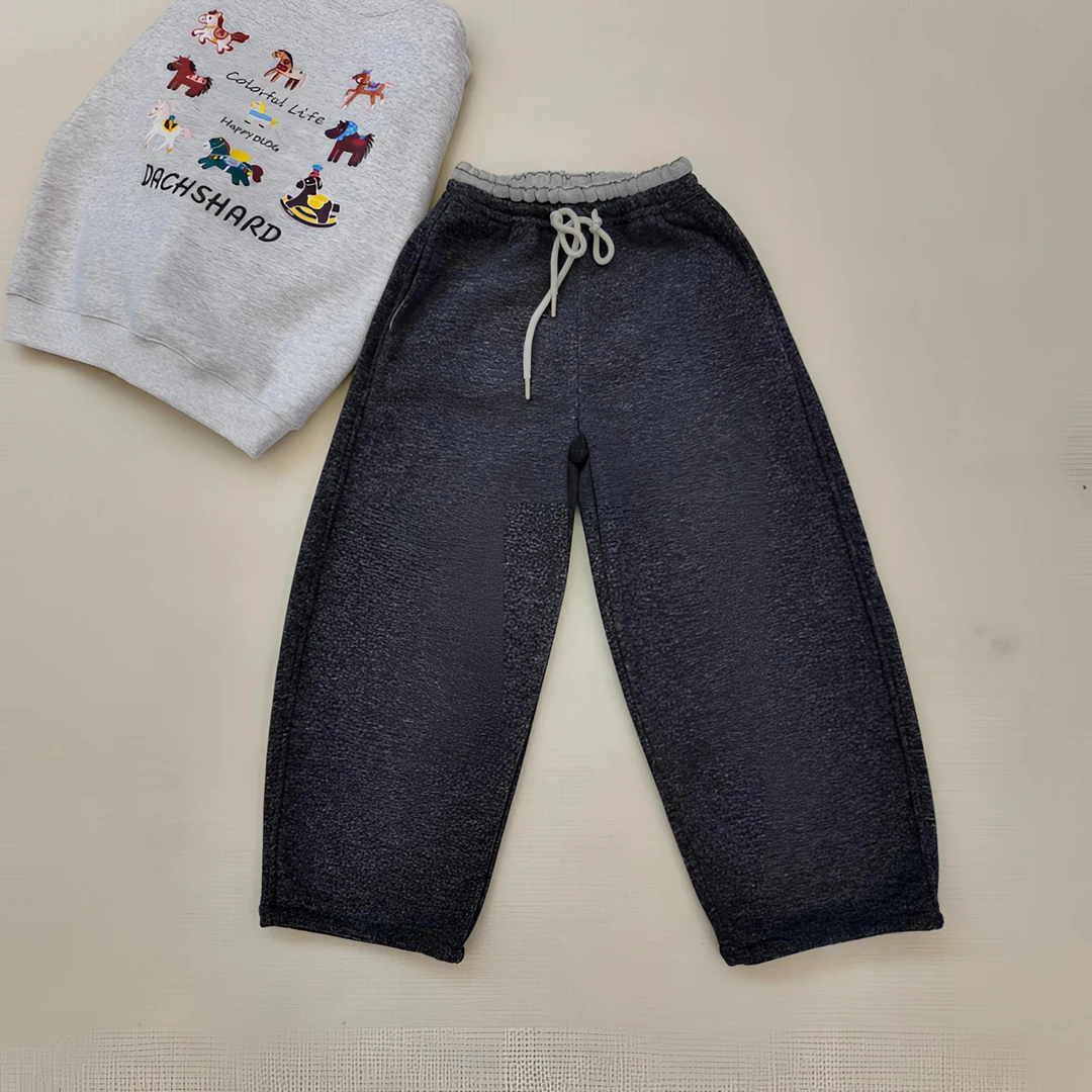 【小哥童装】男童冬款加厚卫裤韩版时尚针织运中大童长裤动裤4968