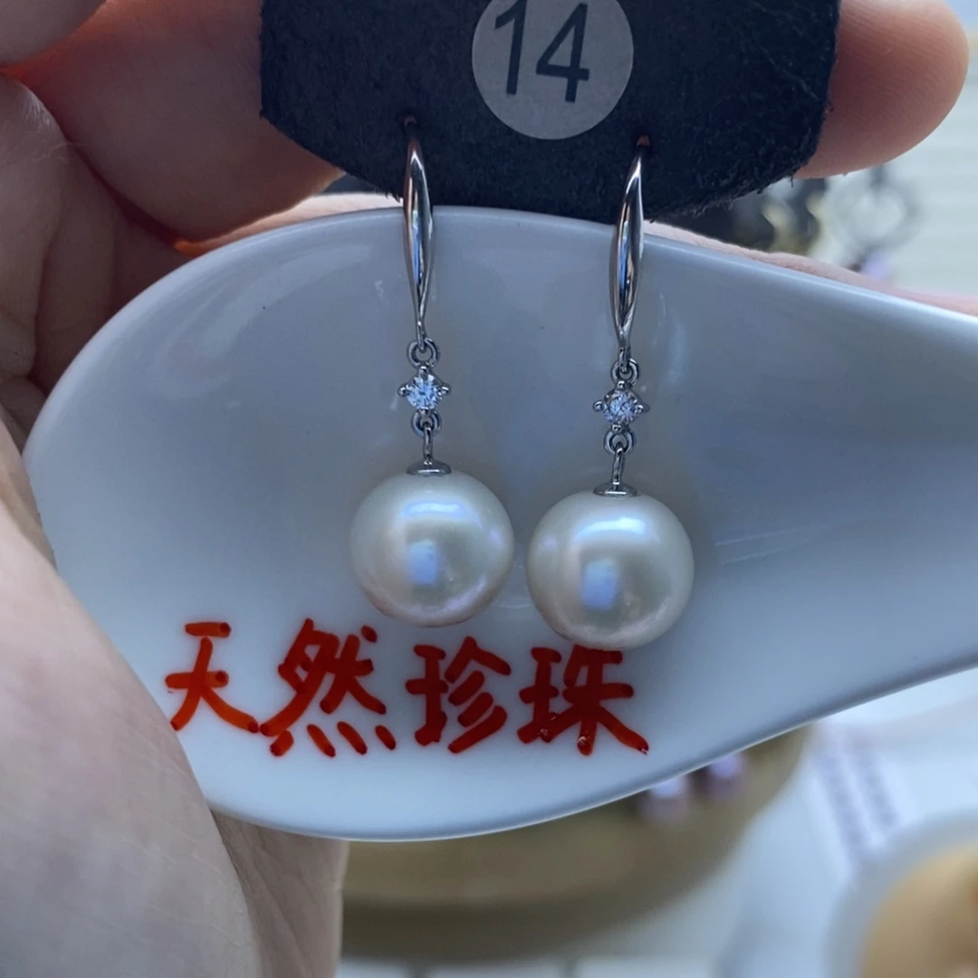 银S925镶嵌耳饰淡水珍珠