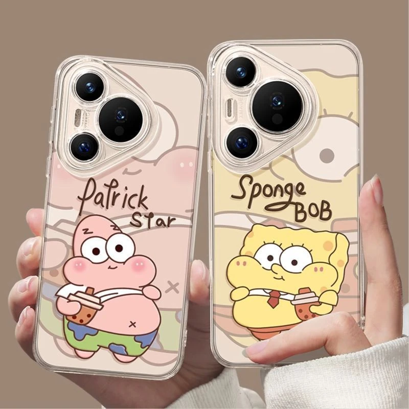 海绵宝宝适用华为Pura80手机壳P80Pro+新款P80ultra保护套透明