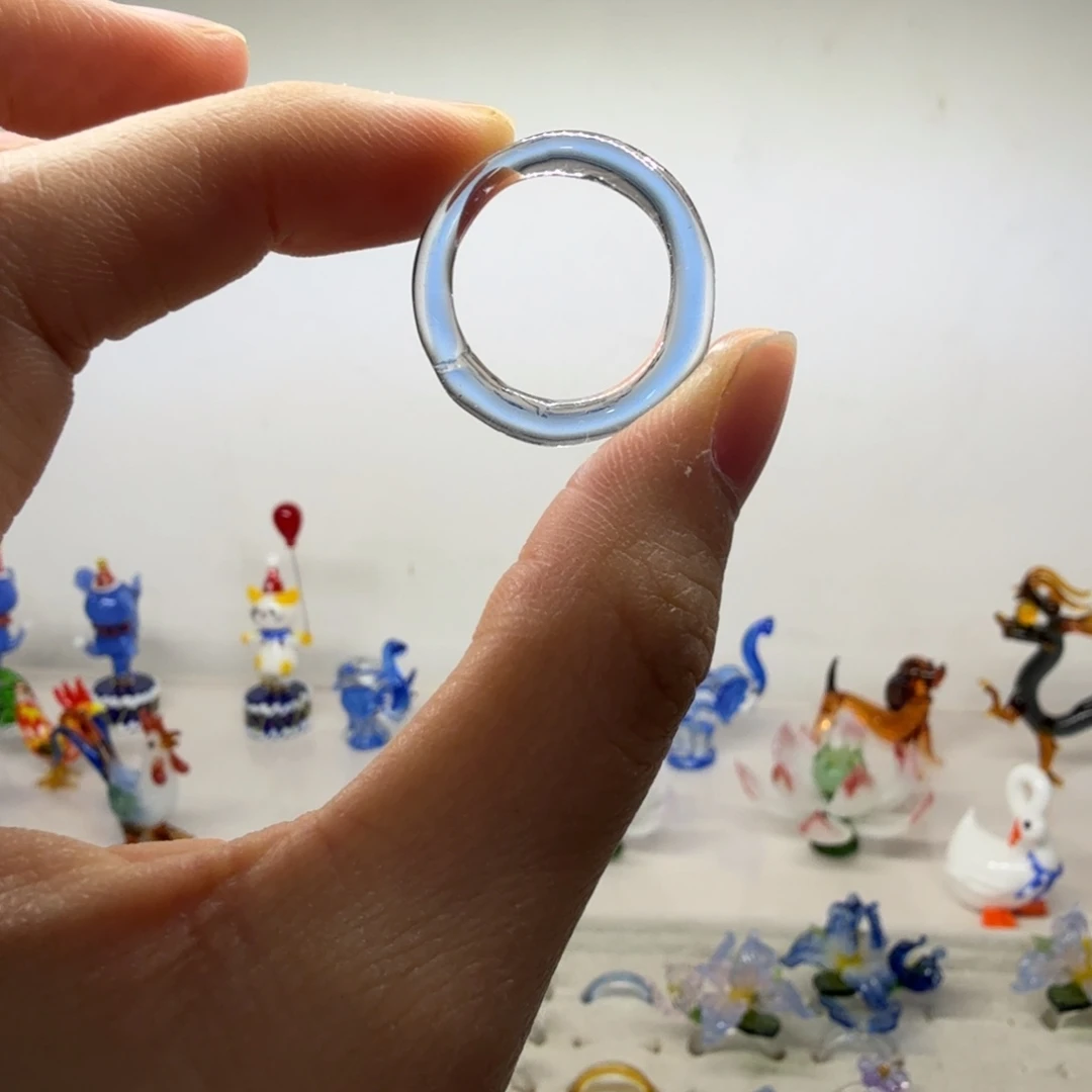 手工艺品琉璃蓝色素圈