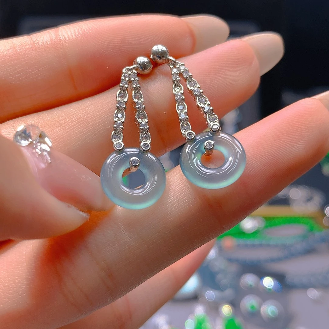 翡翠未镶嵌耳饰天然翡翠