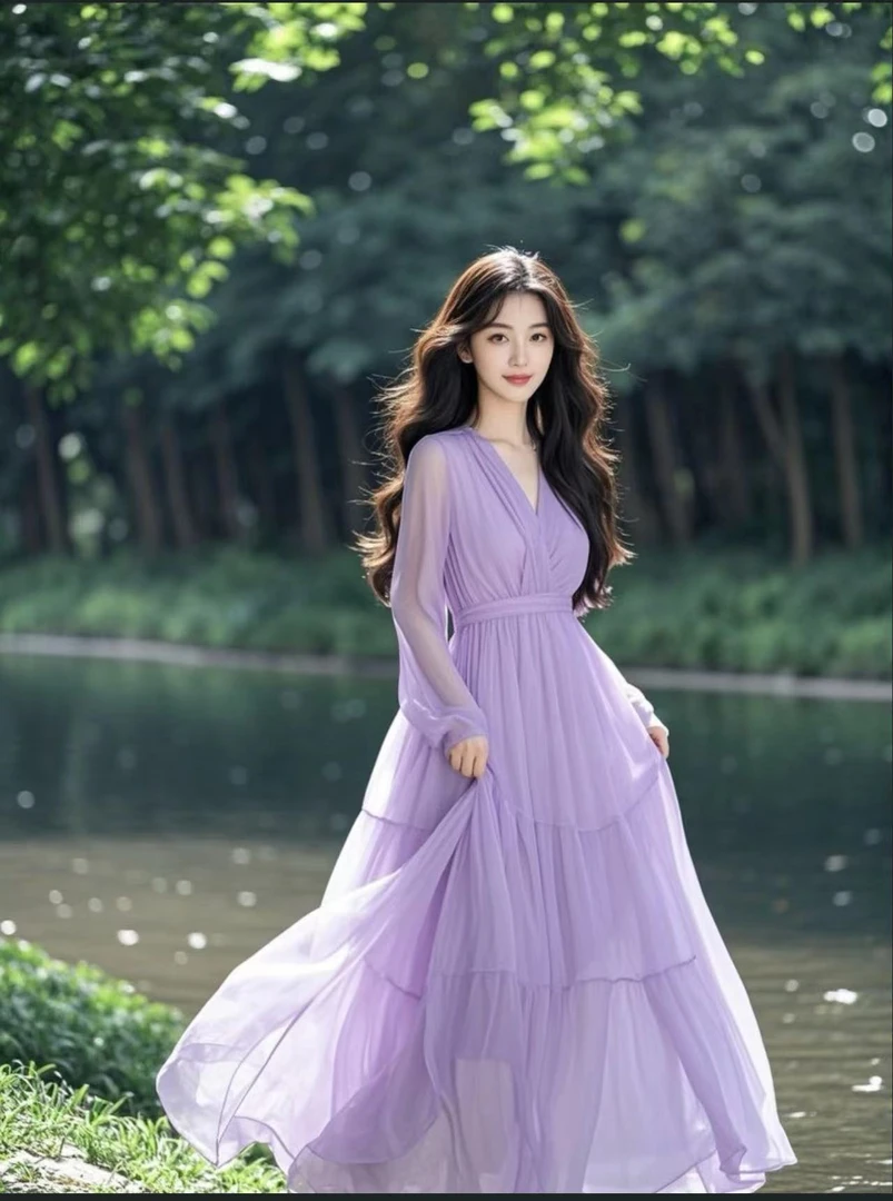 2025年夏季新款长袖小众连衣裙裙子（下单请备注好编码）