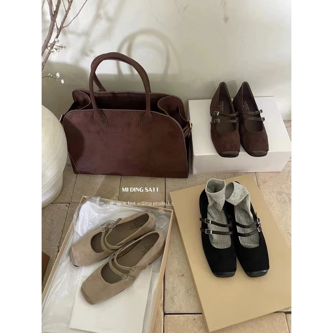 3v66-6#米町#韩系温柔超百搭双排扣玛丽珍单鞋（福利）