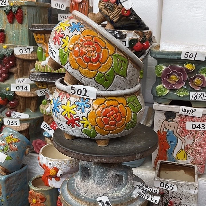 粗陶材质多肉花盆