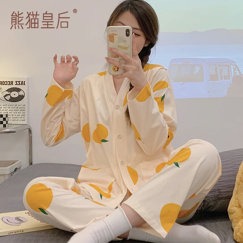 孕妇睡衣女春秋纯棉产后月子服3月份夏季薄款4产妇喂奶可哺乳套装