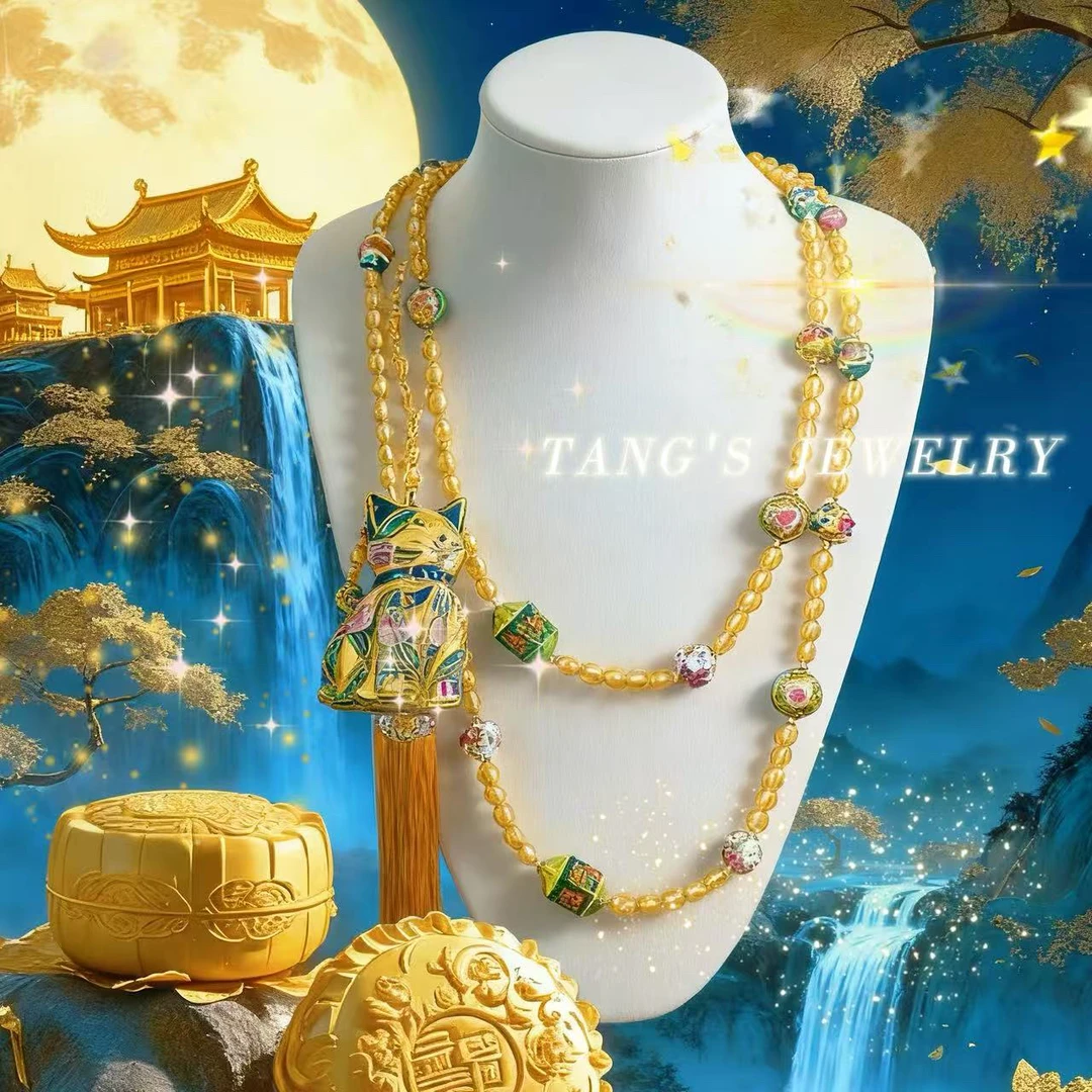 中秋限定｜ 月照福猫 斜挎多用身体链 非遗国风新中式