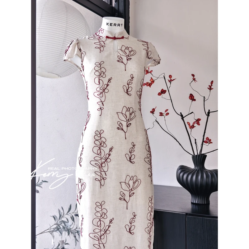 【浮梦半生】夏季长裙新中式美学复古气质印花改良旗袍连衣裙女