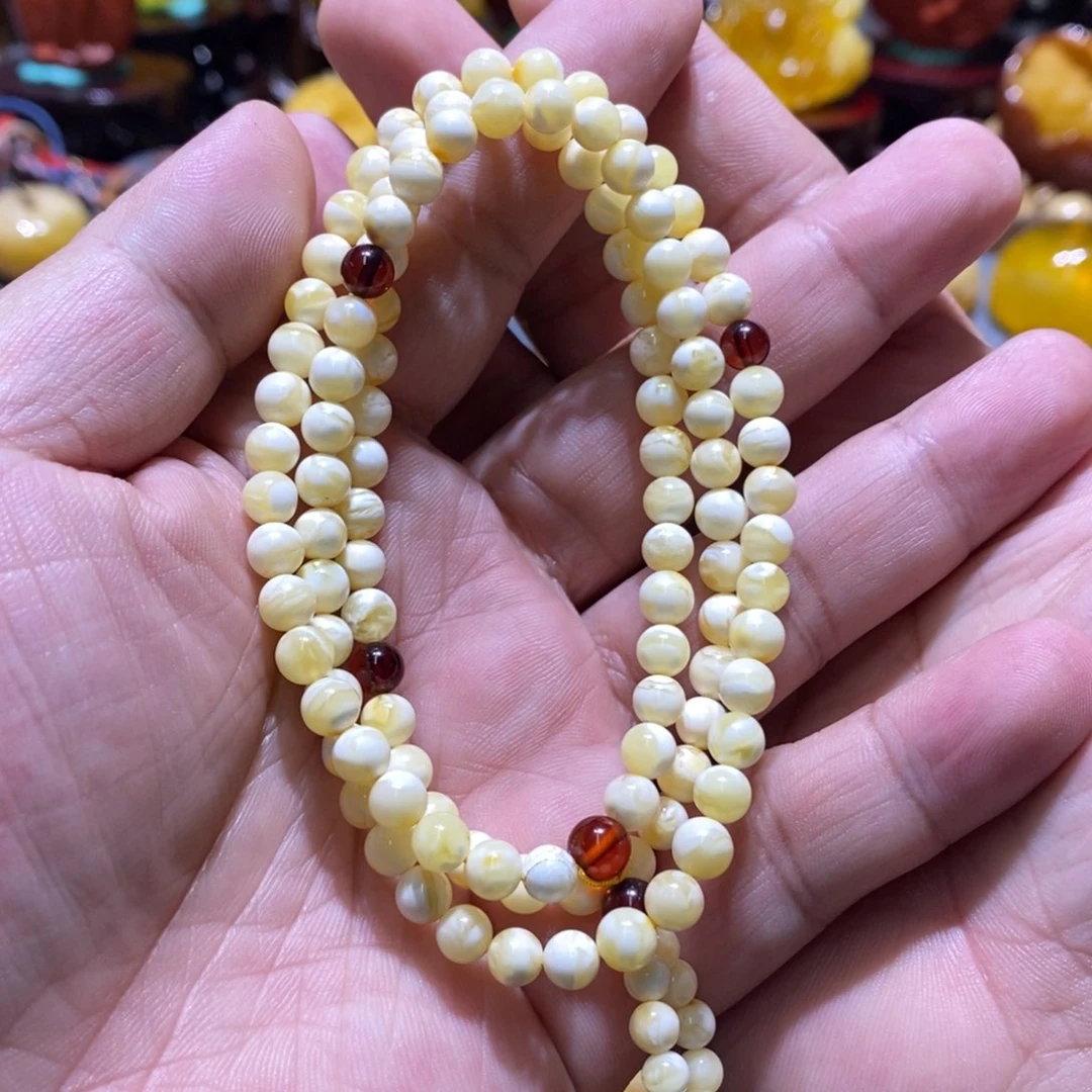 裸石蜜蜡未镶嵌108佛珠