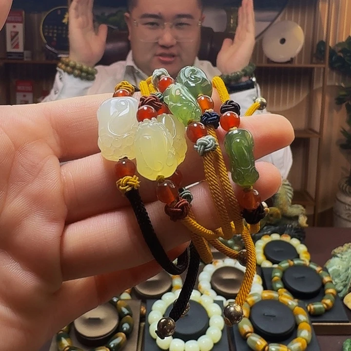 蛇纹石玉手串未镶嵌多样性随机一个发货