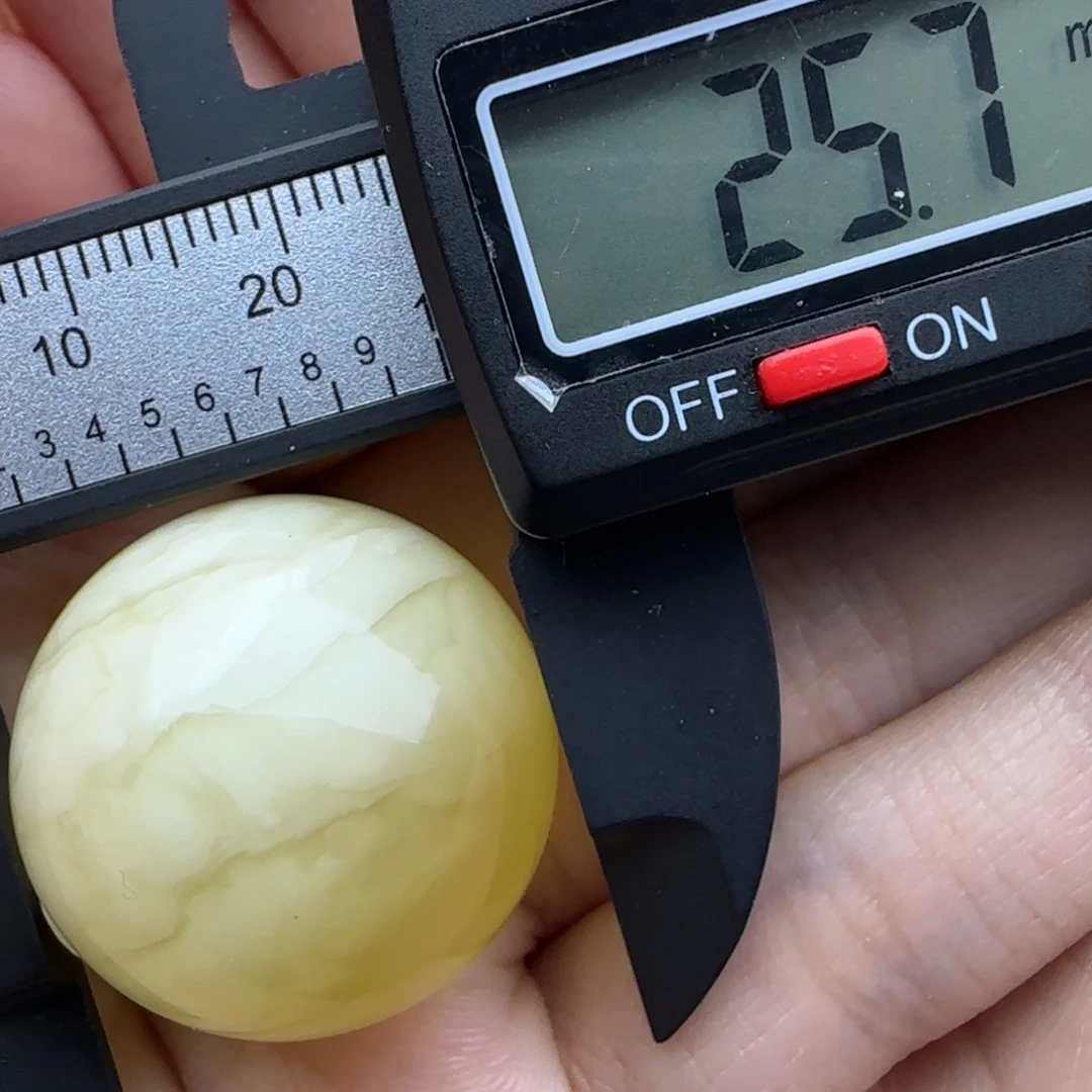 蜜蜡未镶嵌裸石微瑕飘花圆珠