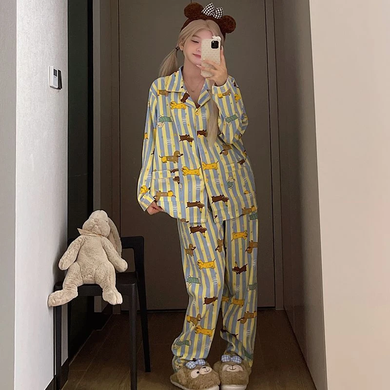 【中環专享品牌清-A】春秋季甜美卡通云朵棉长袖家居服套装M1064#