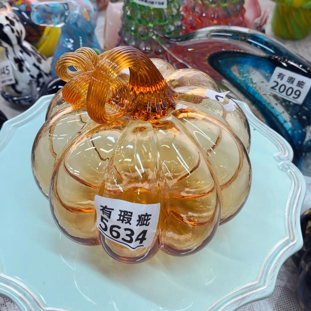 5634瑕，宽14厘米 家悦琉璃花瓶摆件