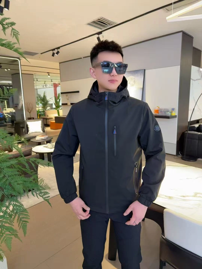 2025春季新款简约时尚连帽外套商务休闲防风上衣潮流纯色夹克926