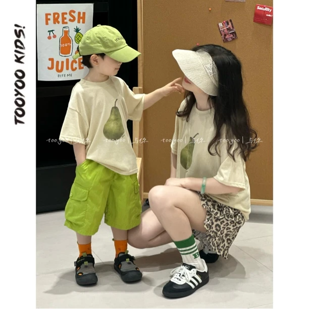 【TOOYOO夏6.16】 1691天丝一个梨冰感爽滑短袖T恤 亲子