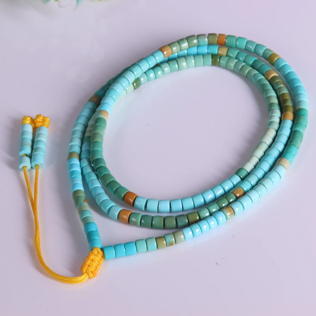 绿松石瓷釉级精品高瓷特色多彩直切多圈手串项链毛衣链