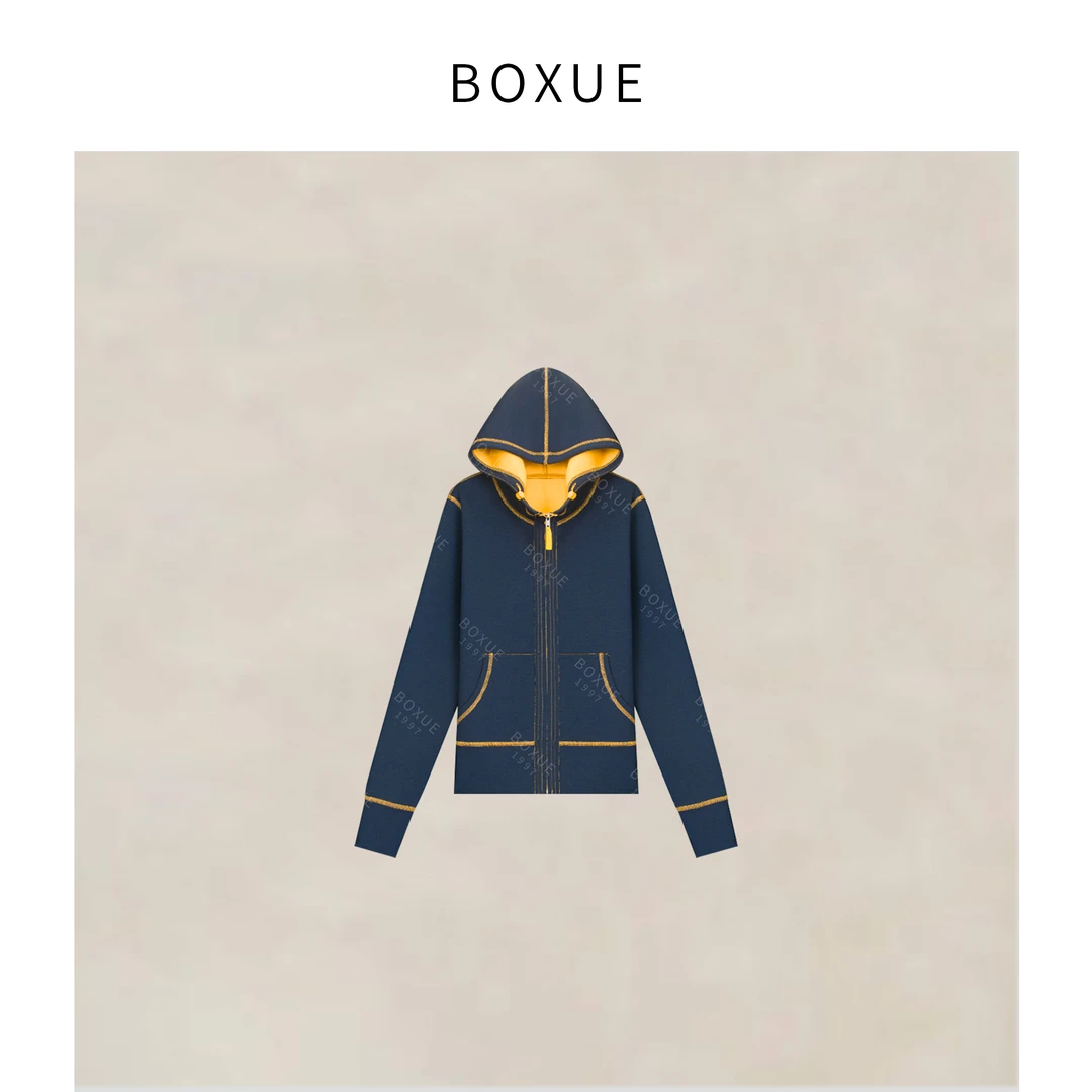 BOXUE‘’仙本那‘’2025春季新款高级感轻奢连帽外套#241231W002