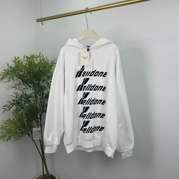 99新  We11done 弹幕连帽卫衣 S码/Q新瑕疵/吊牌 YM0079