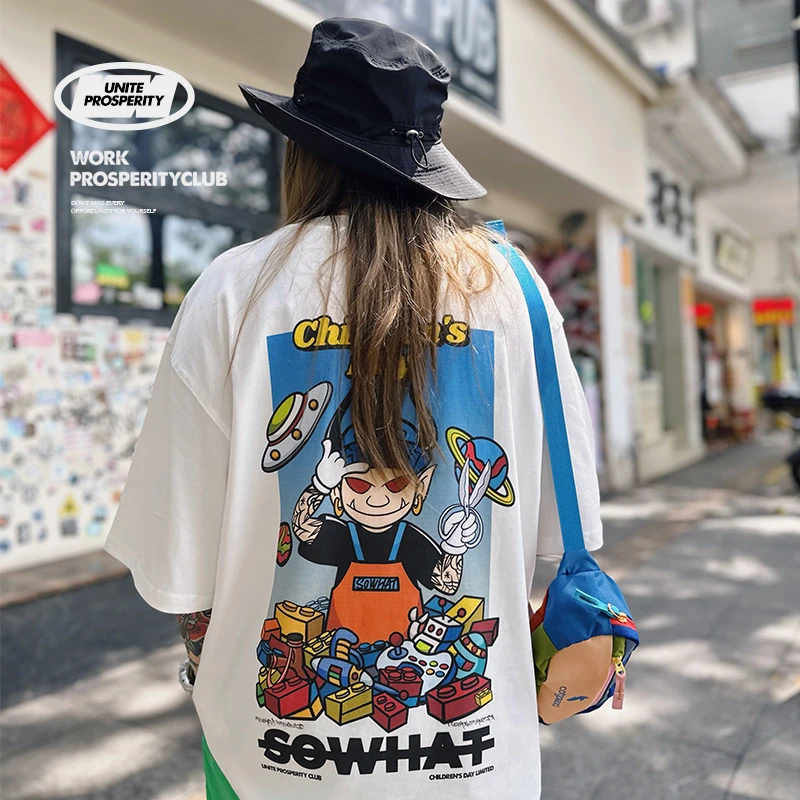 SoWhat制衣间春夏新品大魔王logo印花趣味潮流百搭时尚男女短袖