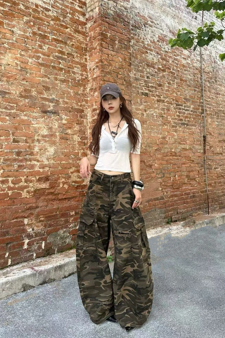 9509迷彩工装裤秋季弯刀长裤口袋休闲裤薄