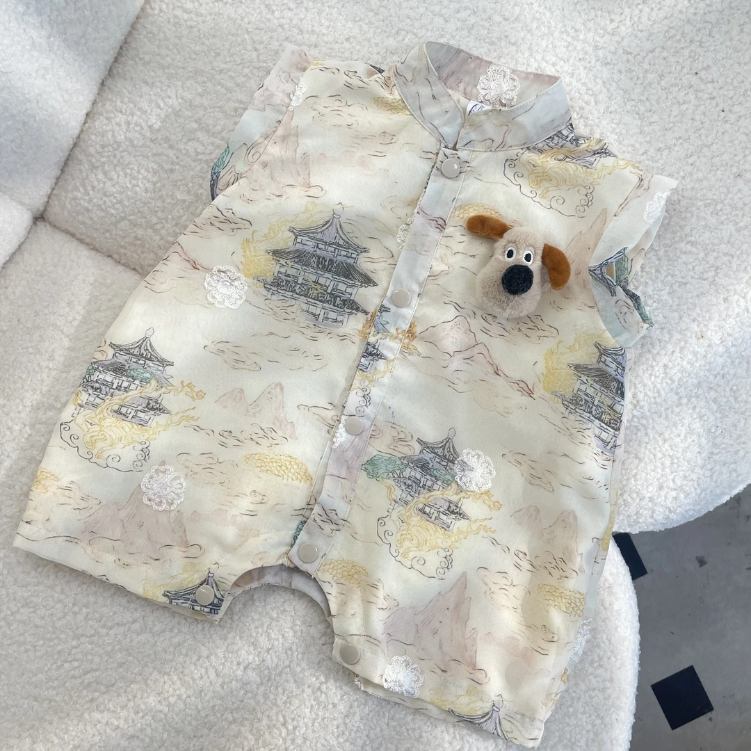 【奈欧专属】吉祥如意婴儿宝宝夏季中国风A类哈衣爬服爬服27038