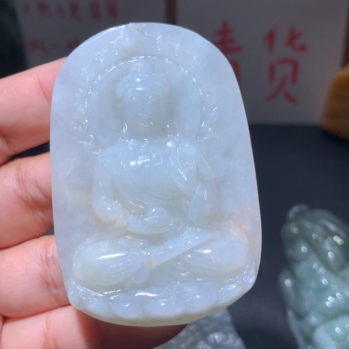 翡翠未镶嵌颈饰保真天然A货翡翠