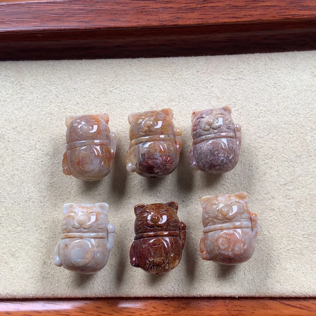 未镶嵌招喵漏80/组。17硅化珊瑚（珊瑚玉）