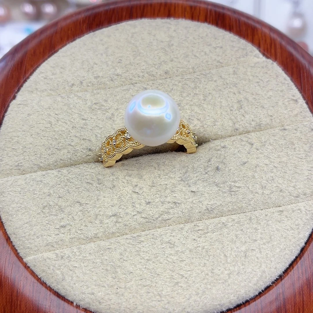 淡水珍珠合金戒指