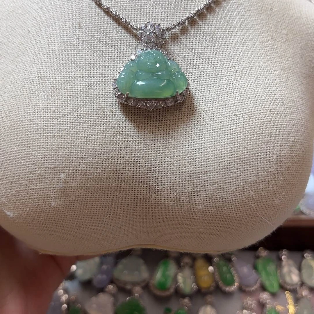 翡翠银S925镶嵌吊坠(不含链)