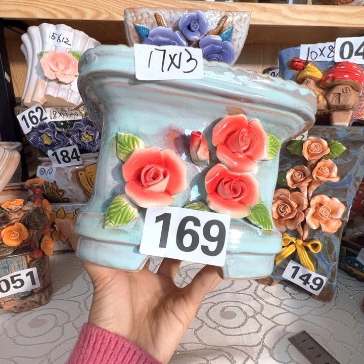 陶瓷多肉花盆满15包邮