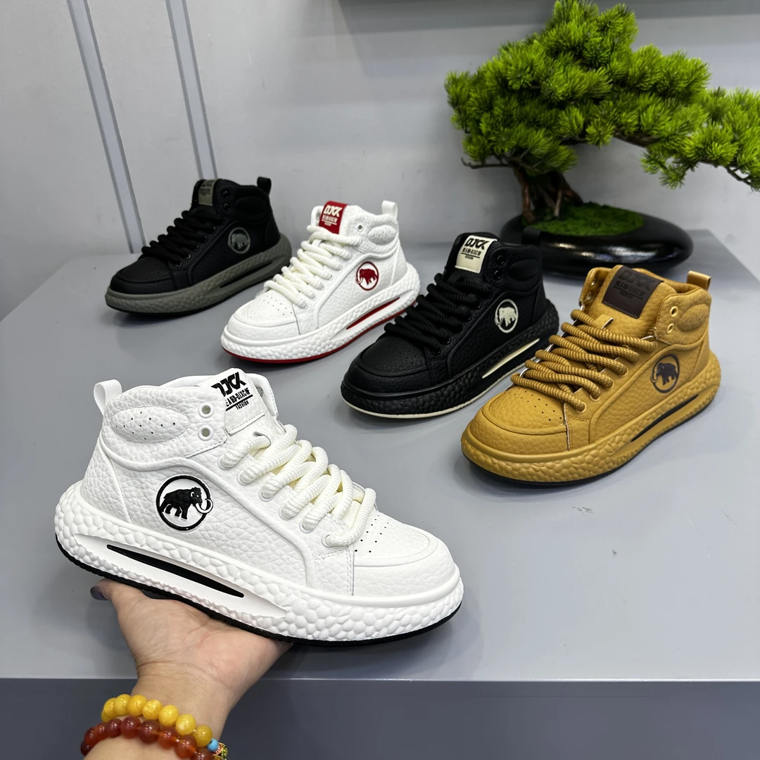 秋冬新款男士厚底高帮系带休闲鞋舒适保暖百搭潮流运动鞋