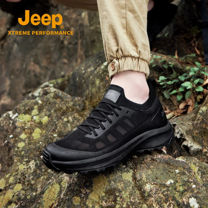 Jeep男鞋网面鞋夏季新款运动休闲鞋透气网鞋防滑户外徒步登山鞋子