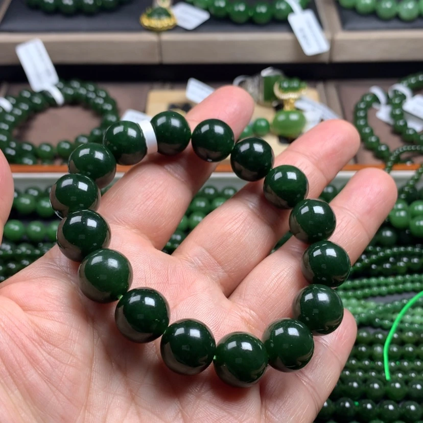 【闪购商品】和田玉（碧玉）手链未镶嵌13m m